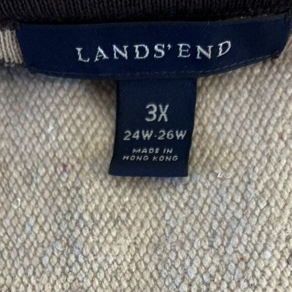 Lands' End Woman's Brown Floral Print Plus-Size Cotton Long line Sweater Sz 3x - Picture 7 of 9